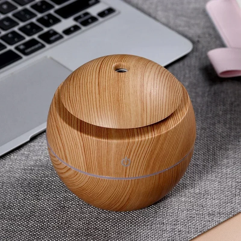 Wood grain vase humidifier Diffuser USB car office home colorful night light silent humidification_1