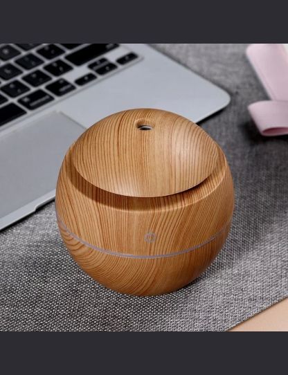 Wood grain vase humidifier Diffuser USB car office home colorful night light silent humidification