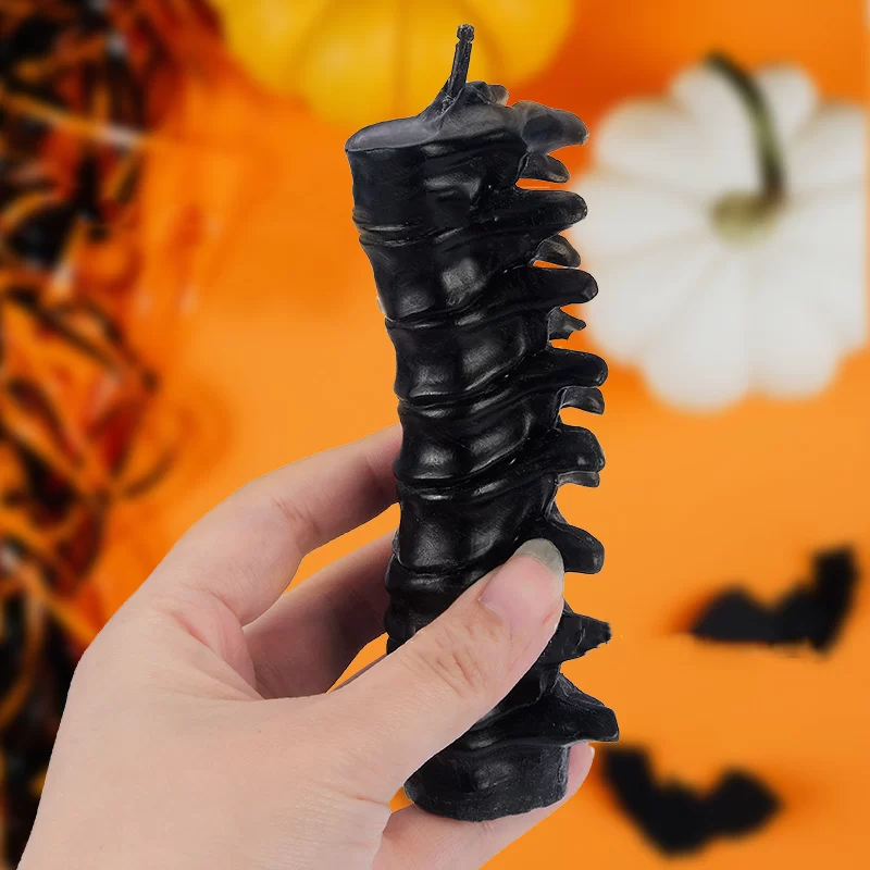 Creative Spine Shape Scented Candle Horror Human Body Home Decor Candle Halloween Decoration Black Decorative Aromatic Candles_5