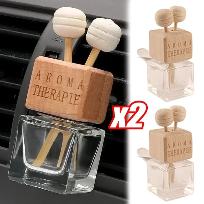 Car Fragrance Empty Glass Bottle Clip Cute Car Air Freshener Bottle Perfume Clip Air Vent Outlet Aromatherapy Auto Accessories_1