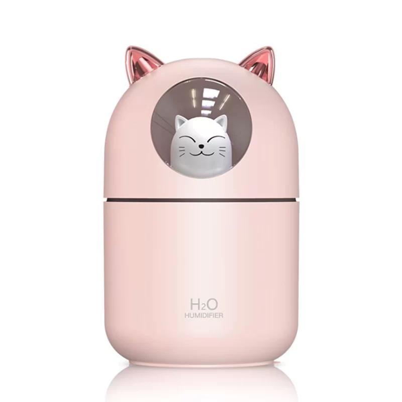 300ML  Air Humidifier Cute Cat Ultra-Silent USB Office Household Bedroom Car Aromatherapy Air Purifier with Led Cool Mist Spray_8