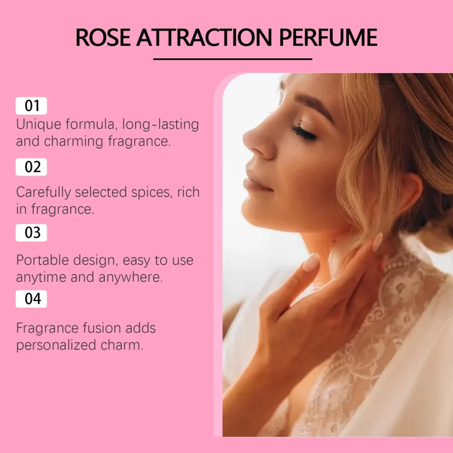 Rose Perfume Spray For Women Glamour Protable Perfume Long-Lasting Charm Fresh Light Fragrance Non-greasy Pheromone Spray Gift_4