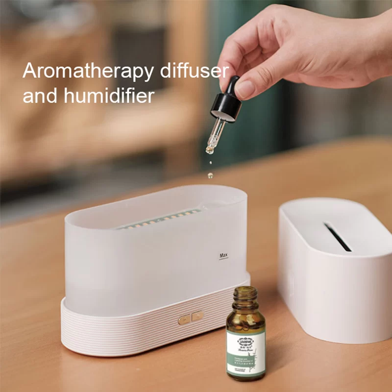 RGB Flame Aroma Diffuser Humidifier USB Desktop Simulation Light Aromatherapy Purifier Air for Bedroom With 7 Colors_4