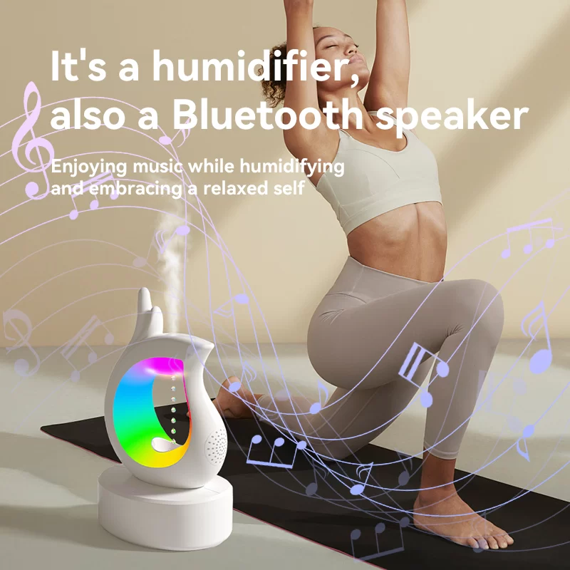 Ultrasonic Water Drop Anti-gravity Humidifier USB Orchid Finger air Humidifier with 7 colorful night light Bluetooth Speaker_3