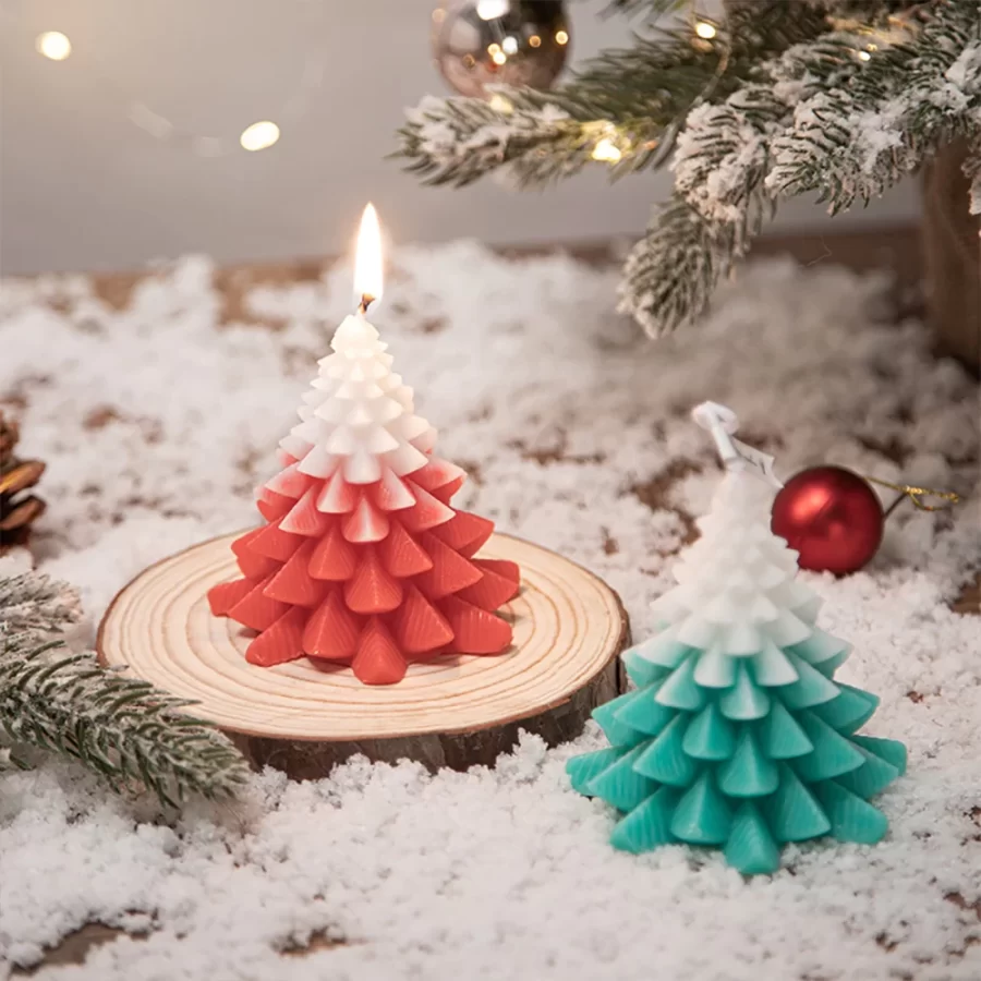 Christmas Scented Candle Christmas Tree Shaped Candle Decoration for Christmas Festival Gifts Home Living Room Decoration Candle_2