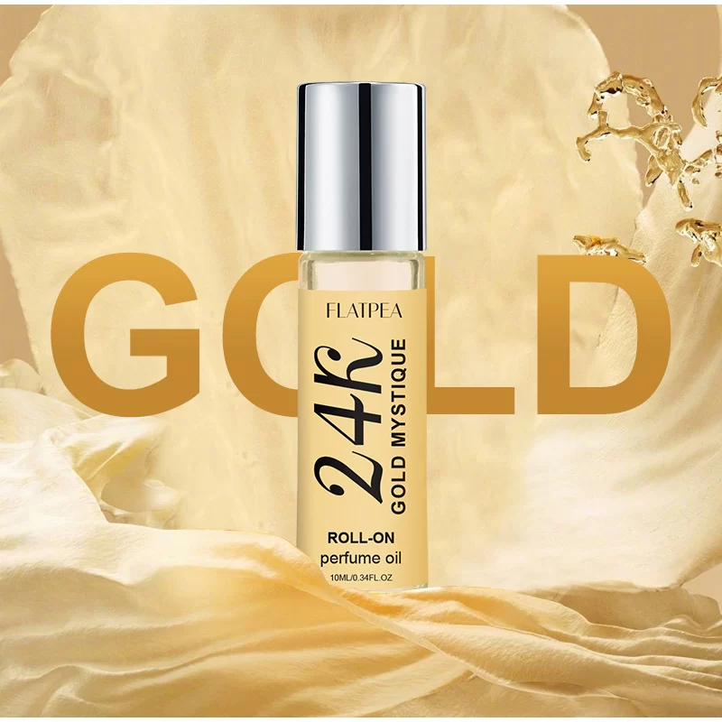 24k Gold Brand Perfume Luxury Roller Ball Design Perfume Oil No Alcohol Long-lasting Fragranc Floral Scent 10ml Dating Deodorant_1