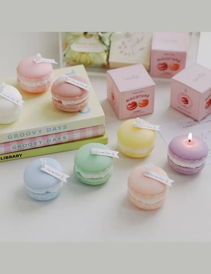 1 pack macaron scented candle suitable for home decoration, party gatherings, table decoration, holiday gift giving