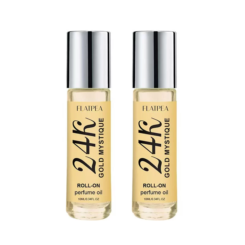 24k Gold Brand Perfume Luxury Roller Ball Design Perfume Oil No Alcohol Long-lasting Fragranc Floral Scent 10ml Dating Deodorant_10