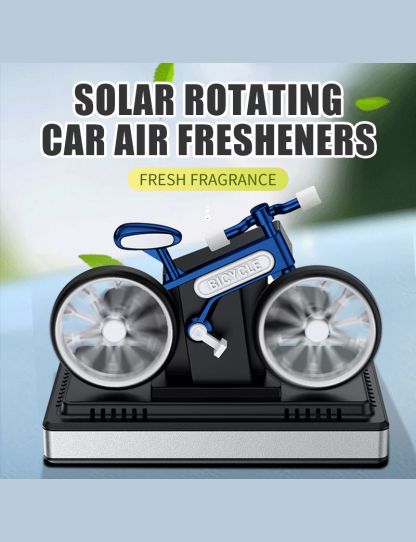 Solar car air fresheners rotating bicycle decoration bike diffuser perfume accessories energy power aroma ornament fragrance fun