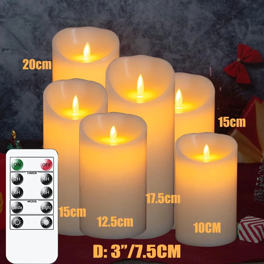 Flameless LED Candles with Remote Control  and Timer Battery Operated  Flickering Candle for Home Party Wedding Christmas Decor_8