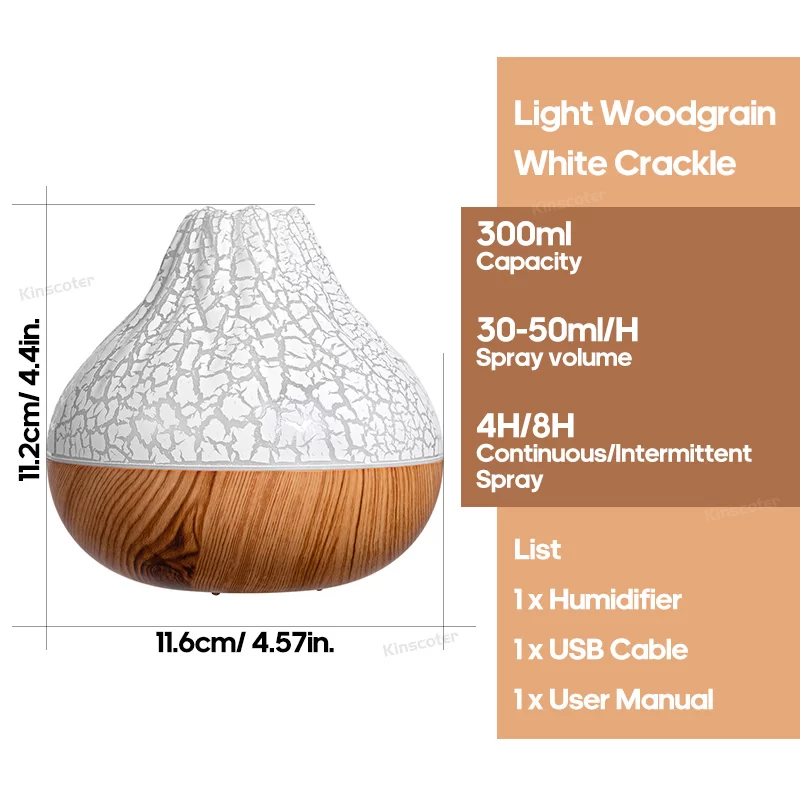 Volcano Air Ultrasonic Humidifier 300ml Portable Mist Diffuser Household Usb Electric Sprayer Atomizer Purifier Night Light_7