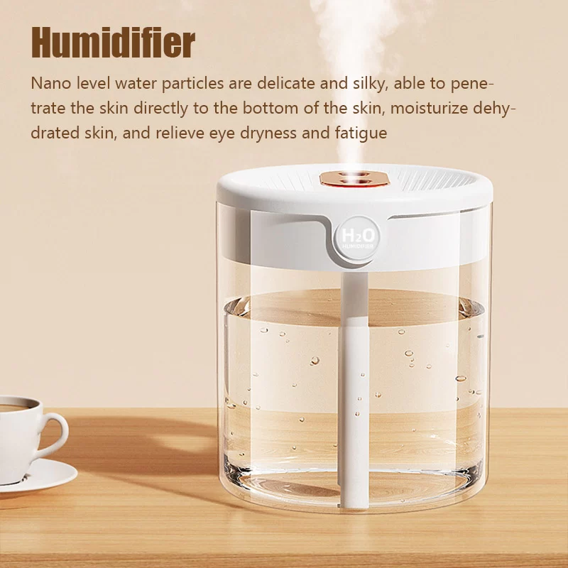 New 2L Double Nozzle Air Humidifier with Warm Night Light Large Capacity Aroma Essential Oil Diffuser for Bedroom Office_3