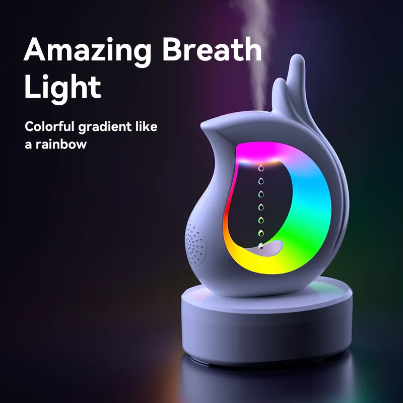 Ultrasonic Water Drop Anti-gravity Humidifier USB Orchid Finger air Humidifier with 7 colorful night light Bluetooth Speaker_5