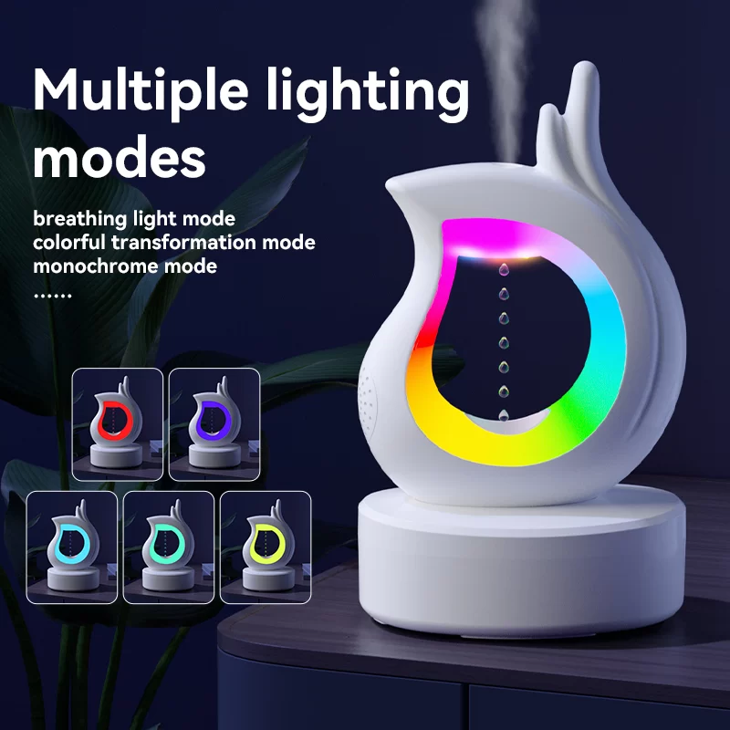 Ultrasonic Water Drop Anti-gravity Humidifier USB Orchid Finger air Humidifier with 7 colorful night light Bluetooth Speaker_1