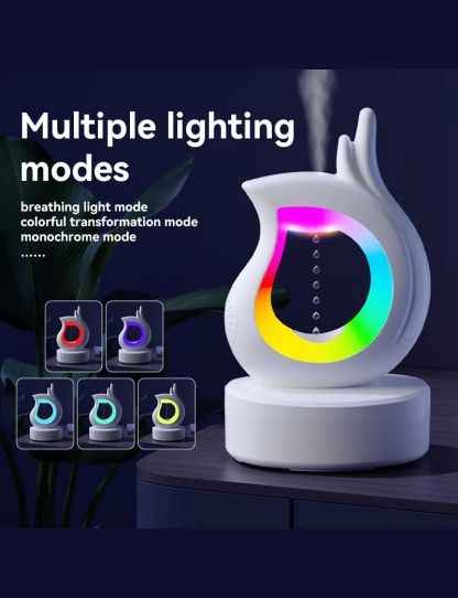 Ultrasonic Water Drop Anti-gravity Humidifier USB Orchid Finger air Humidifier with 7 colorful night light Bluetooth Speaker