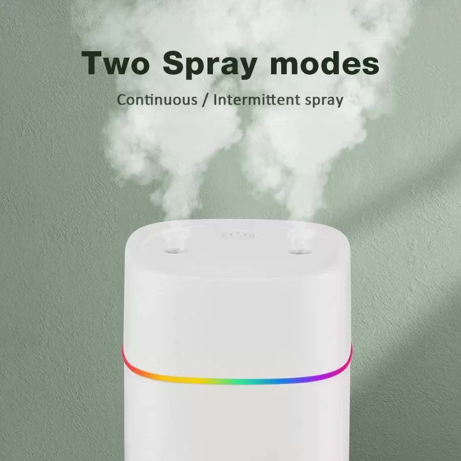 Air Humidifier Double Spray Port Essential Oil Aromatherapy Humidifier Mute Atomizer Colorful Lights For Home Office Car_2