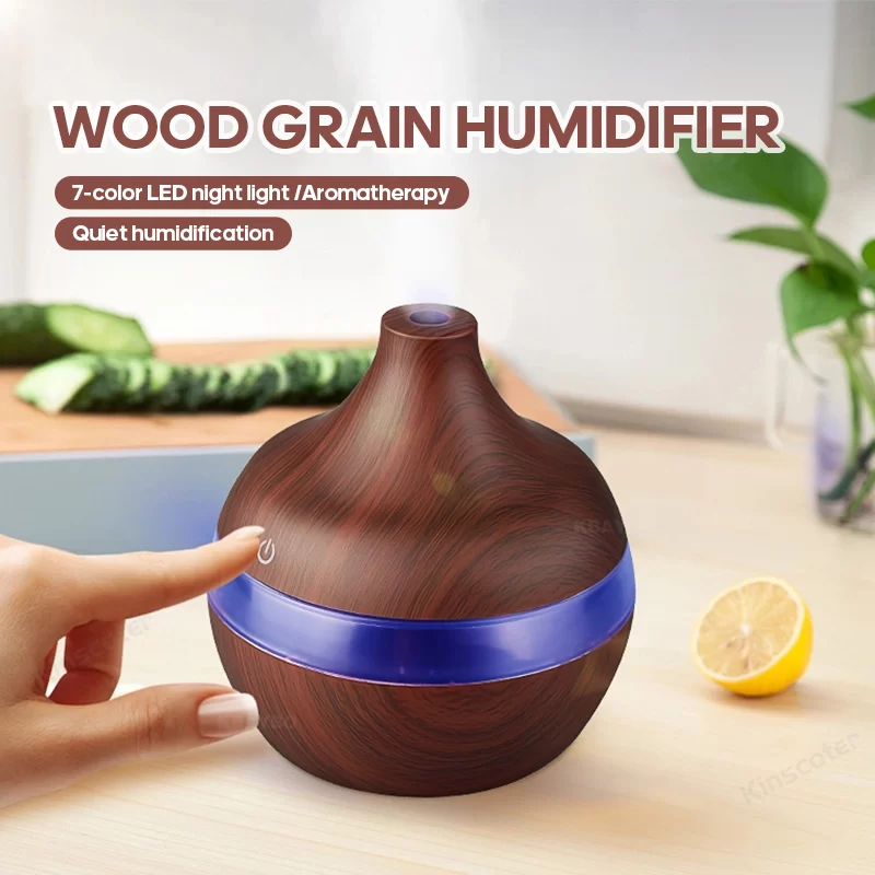 Wood Grain Humidifier 300ml USB Aroma Diffuser Atomizer USB Household Humidifier Hydrating Instrument Desktop Humidifier_1