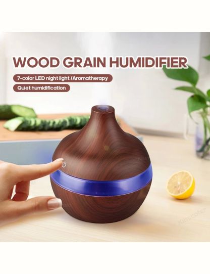 Wood Grain Humidifier 300ml USB Aroma Diffuser Atomizer USB Household Humidifier Hydrating Instrument Desktop Humidifier