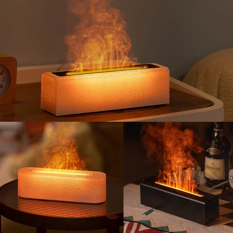 Essential Oil Aroma Diffuser Flame Air Humidifier Ultrasonic Cool Mist Difusor with   Realistic Fire Night Light_5