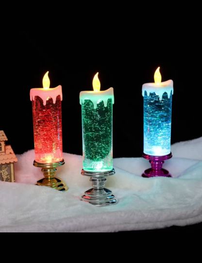 Multi-color Gradient Fantasy LED Candle Lights Crystal Electronic Candle Party Atmosphere Birthday Wedding Christmas Decoration