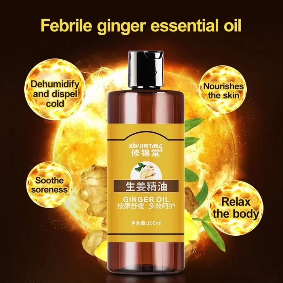 Ginger Essential Oil Massage Moisturizing Hydrating Pure Plant Oil Body Relax Therapy SPA For Body Skin Care Ginger Oil_3