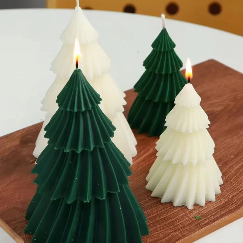 Geometric Pine Silicone Candle 3D Mold Christmas Tree Scented Candles Silicone Mold DIY Aromath Candle Soap Making Tools Craft_2