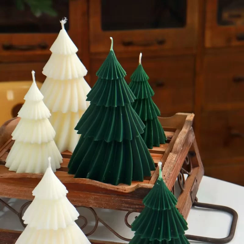 Geometric Pine Silicone Candle 3D Mold Christmas Tree Scented Candles Silicone Mold DIY Aromath Candle Soap Making Tools Craft_4