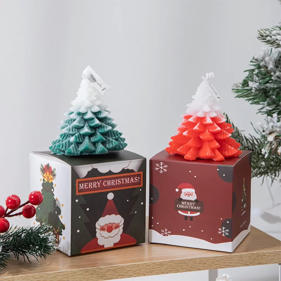 Christmas Scented Candle Christmas Tree Shaped Candle Decoration for Christmas Festival Gifts Home Living Room Decoration Candle_1