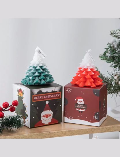 Christmas Scented Candle Christmas Tree Shaped Candle Decoration for Christmas Festival Gifts Home Living Room Decoration Candle