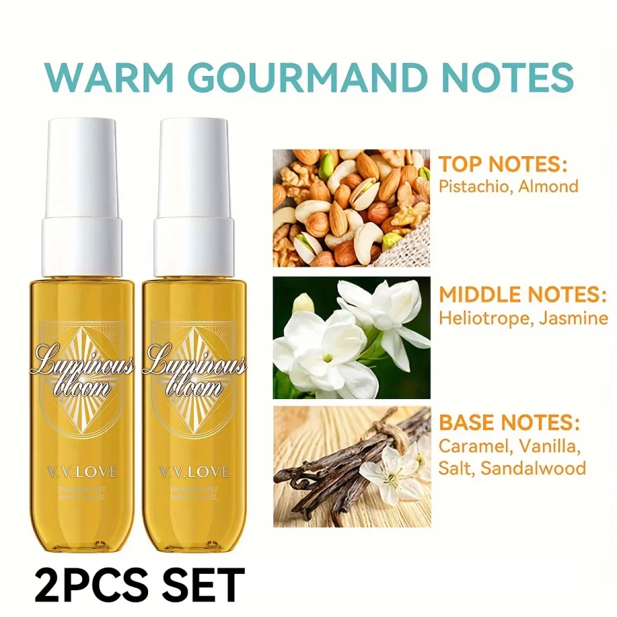 PACK OF 2 Travel Perfume for Women 62 Gourmand Note Portable Fragrance Hair & Body Mist Uplifting Fragrance Spray 40ML 1.3FL.OZ_7