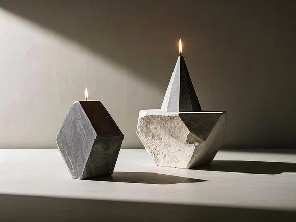 Unique Candles in Geometric Designs for Modern Interiors - Elevate Your Home Style