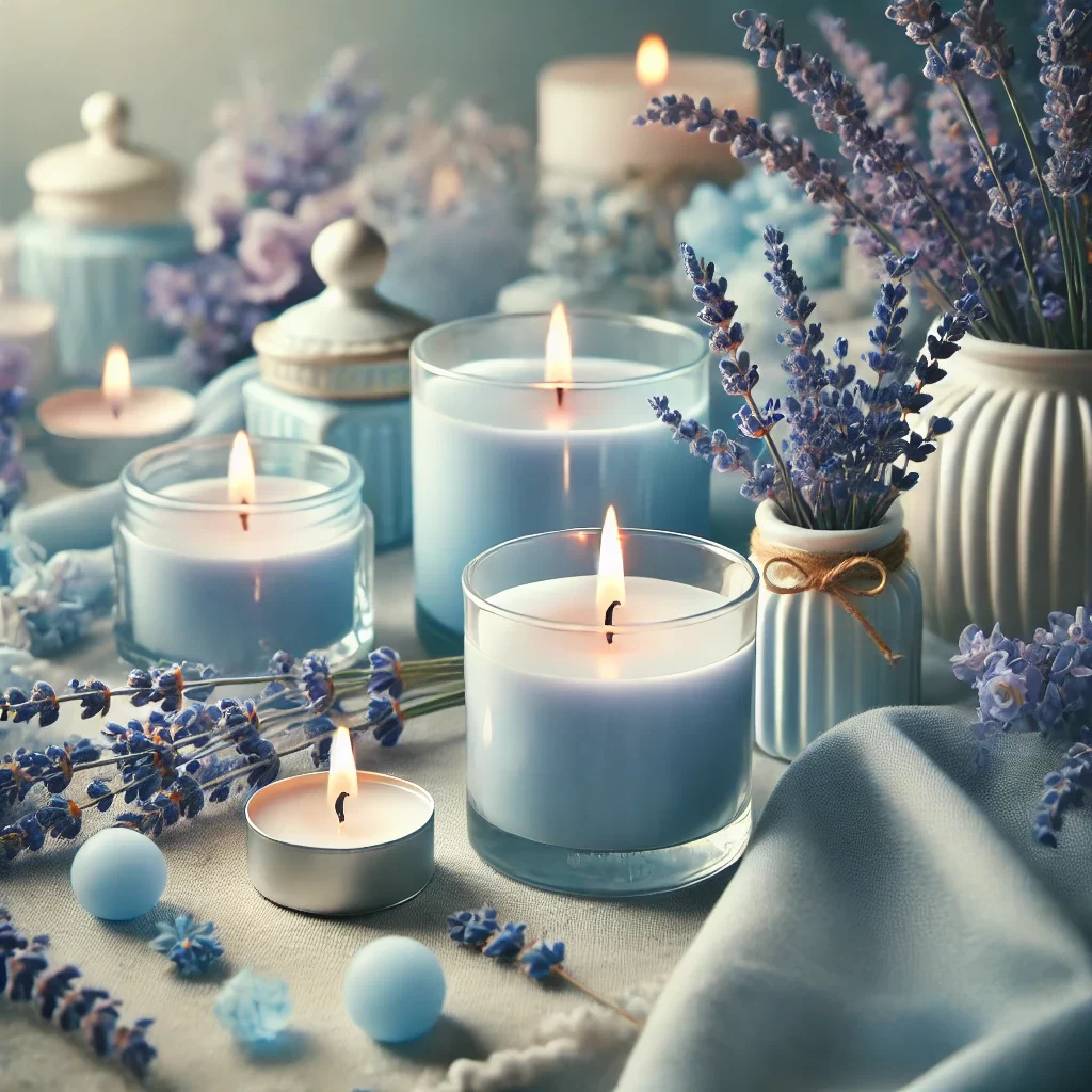 Experience Serenity with Lavender Blue Scented Candles: Elegant and Calming Aromas