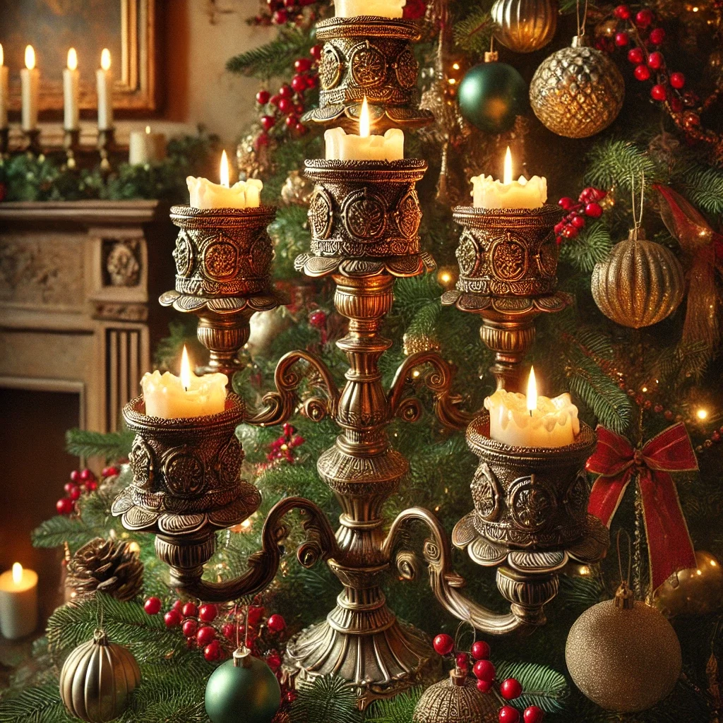 Transform Your Christmas Tree with Antique Candle Holders