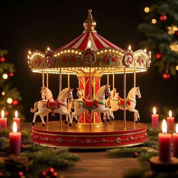 Enchant Your Holidays with a Christmas Carousel with Candles