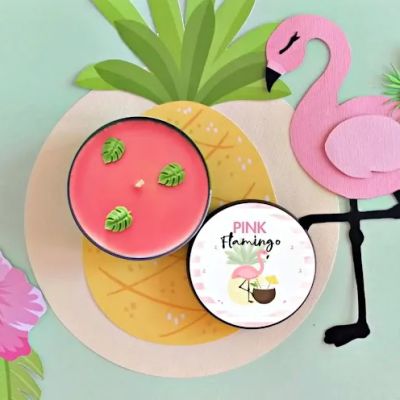 Pink Flamingo Candle