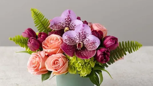 Red Square Flowers 5